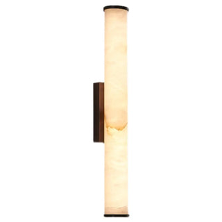 Modern Black Cylinder Alabaster LED Wall Sconce Zawala Image - 5