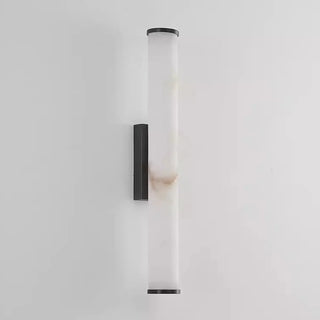 Modern Black Cylinder Alabaster LED Wall Sconce Zawala Image - 6
