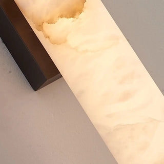 Modern Black Cylinder Alabaster LED Wall Sconce Zawala Image - 8