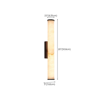 Modern Black Cylinder Alabaster LED Wall Sconce Zawala #size