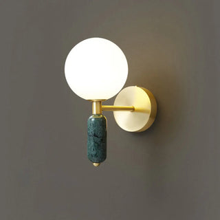 Bedroom White Frosted Glass Globe LED Wall Sconces Zawala Image - 7