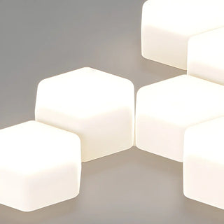 Modular White Hexagonal LED Flush Mount Ceiling Light Zawala Image - 14