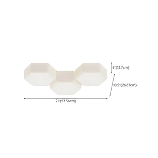 Modular White Hexagonal LED Flush Mount Ceiling Light Zawala #size