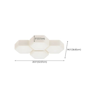 Modular White Hexagonal LED Flush Mount Ceiling Light Zawala Image - 16
