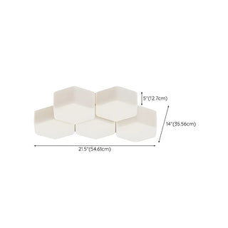 Modular White Hexagonal LED Flush Mount Ceiling Light Zawala Image - 17