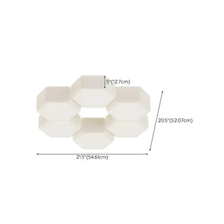 Modular White Hexagonal LED Flush Mount Ceiling Light Zawala Image - 18