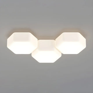 Modular White Hexagonal LED Flush Mount Ceiling Light Zawala Image - 7
