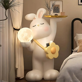 ZOWALA - Moon Tray Rabbit Floor Lamp Image - 1