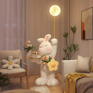 ZOWALA - Moon Tray Rabbit Floor Lamp Image - 4