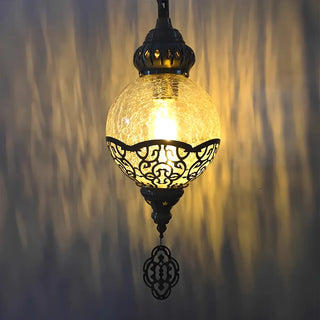 Moroccan Bronze Globe Lantern Restaurant Pendant Light Zawala Image - 1