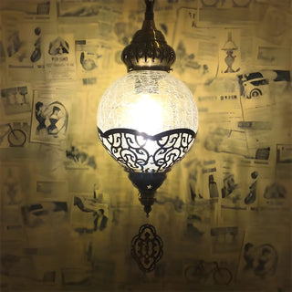 Moroccan Bronze Globe Lantern Restaurant Pendant Light Zawala Image - 2