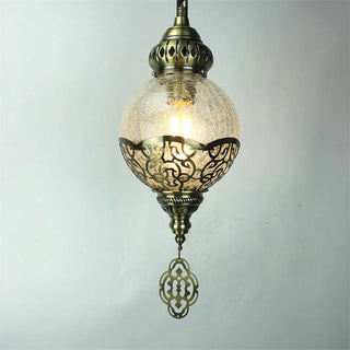 Moroccan Bronze Globe Lantern Restaurant Pendant Light Zawala Image - 3