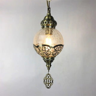 Moroccan Bronze Globe Lantern Restaurant Pendant Light Zawala Image - 8