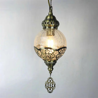 Moroccan Bronze Globe Lantern Restaurant Pendant Light Zawala Image - 9