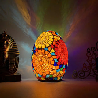 Creative Moroccan Stained Glass Egg Shape Table Lamp Image - 10