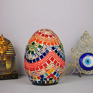 Creative Moroccan Stained Glass Egg Shape Table Lamp Image - 12