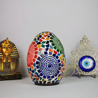 Creative Moroccan Stained Glass Egg Shape Table Lamp Image - 13