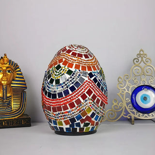 Creative Moroccan Stained Glass Egg Shape Table Lamp Image - 14