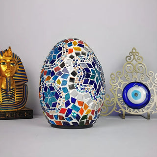 Creative Moroccan Stained Glass Egg Shape Table Lamp Image - 15