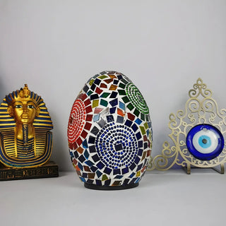 Creative Moroccan Stained Glass Egg Shape Table Lamp Image - 16