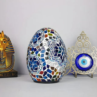 Creative Moroccan Stained Glass Egg Shape Table Lamp Image - 17