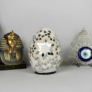 Creative Moroccan Stained Glass Egg Shape Table Lamp Image - 18
