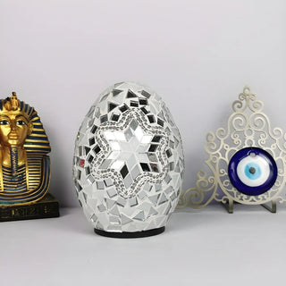 Creative Moroccan Stained Glass Egg Shape Table Lamp Image - 19