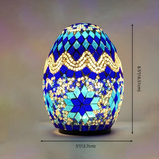 Creative Moroccan Stained Glass Egg Shape Table Lamp #size