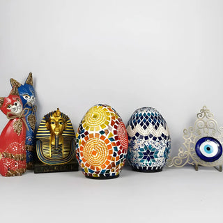 Creative Moroccan Stained Glass Egg Shape Table Lamp Image - 8