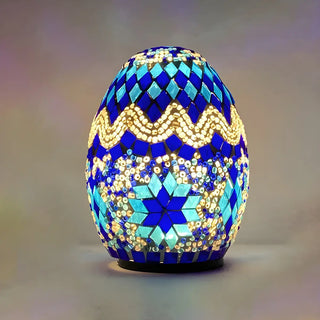 Creative Moroccan Stained Glass Egg Shape Table Lamp Image - 9