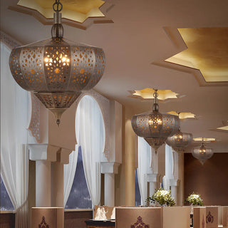 ZOWALA - Bronze Moroccan Restaurant Lantern Pendant Chandelier Image - 1