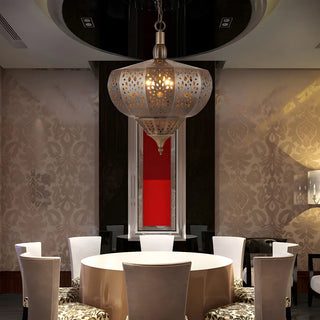 ZOWALA - Bronze Moroccan Restaurant Lantern Pendant Chandelier Image - 2