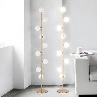 ZOWALA - Multi-Light Glass Globe Gold Floor Lamp Image - 2