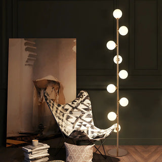 ZOWALA - Multi-Light Glass Globe Gold Floor Lamp Image - 3