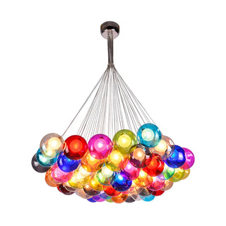 Multicolor Glass Bubble Dining Room Haning Chandelier Zawala Image - 11