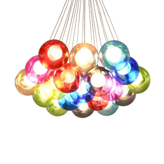 Multicolor Glass Bubble Dining Room Haning Chandelier Zawala Image - 12