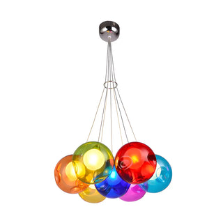 Multicolor Glass Bubble Dining Room Haning Chandelier Zawala Image - 15