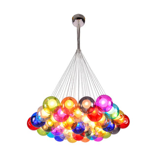 Multicolor Glass Bubble Dining Room Haning Chandelier Zawala Image - 16
