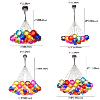 Multicolor Glass Bubble Dining Room Haning Chandelier Zawala #size