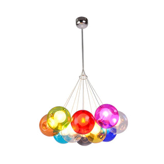Multicolor Glass Bubble Dining Room Haning Chandelier Zawala Image - 6