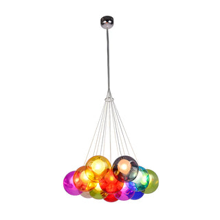 Multicolor Glass Bubble Dining Room Haning Chandelier Zawala Image - 7