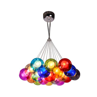 Multicolor Glass Bubble Dining Room Haning Chandelier Zawala Image - 9