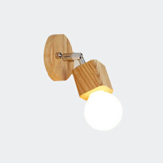 ZOWALA - Rustic Wooden Geometric 3-Light Vanity Sconce Light Image - 10