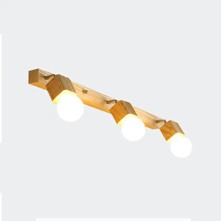ZOWALA - Rustic Wooden Geometric 3-Light Vanity Sconce Light Image - 12