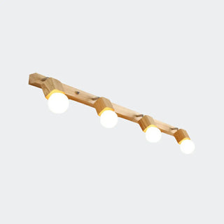 ZOWALA - Rustic Wooden Geometric 3-Light Vanity Sconce Light Image - 13