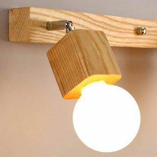 ZOWALA - Rustic Wooden Geometric 3-Light Vanity Sconce Light Image - 16