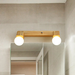 ZOWALA - Rustic Wooden Geometric 3-Light Vanity Sconce Light Image - 4