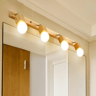 ZOWALA - Rustic Wooden Geometric 3-Light Vanity Sconce Light Image - 7