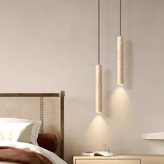 ZOWALA - Classic Natural Stone Cylinder Pendant Light Bedroom Image - 1