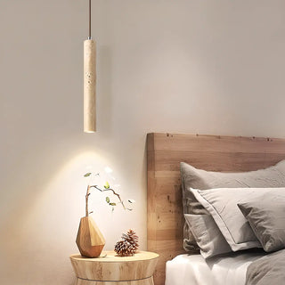 ZOWALA - Classic Natural Stone Cylinder Pendant Light Bedroom Image - 2